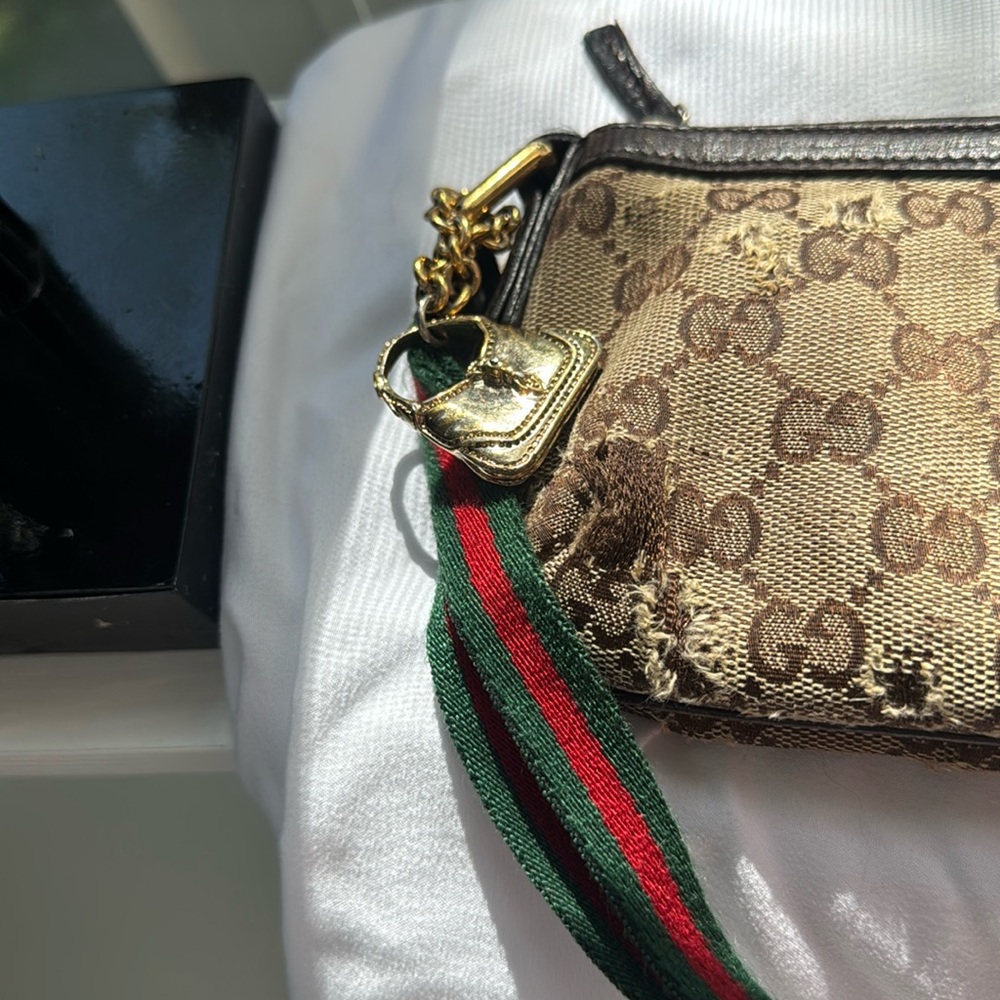 Gucci Brown  Clutch with Monogram and Leather #152507 - Picture 4 of 10